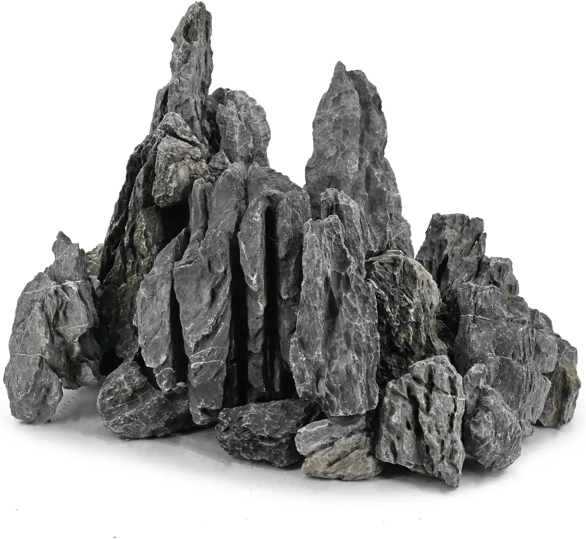 Unocho Aquarium Rocks Seiryu Rock Stone 11LB Fish Tank Decor Rocks for Aquariums Landscaping Model Tank Decoration Aquarium Miniature and Fairy Garden(3 to 8 inches)