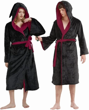 Unpifolov Men Women Flannel Bathrobe Four College Styles Magic Robe Couple Nightgown Witch Cosplay Magical Hooded Cloak