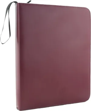 Ursae Minoris 3 D-Ring Standard Format Zipper Binder for Coins, Trading Cards, Stamps, Currency, Bank Notes, Documents, and Other Collectibles - Burgundy