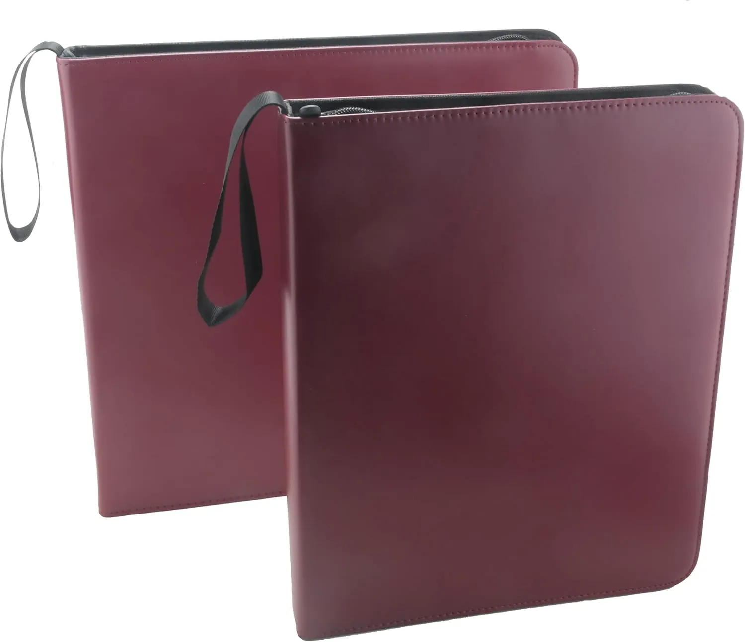 Ursae Minoris 3 D-Ring Standard Format Zipper Binder for Coins, Trading Cards, Stamps, Currency, Bank Notes, Documents, and Other Collectibles - Burgundy