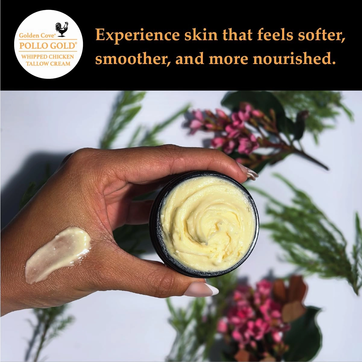 USA Handmade Whipped Chicken Tallow Cream - Packed with Collagen, Organic Face and Body Cream Infused with Organic Olive and Essential Oils. Sensitive-Skin, Eczema, Rosacea - 2 oz (Lavender Vanilla)