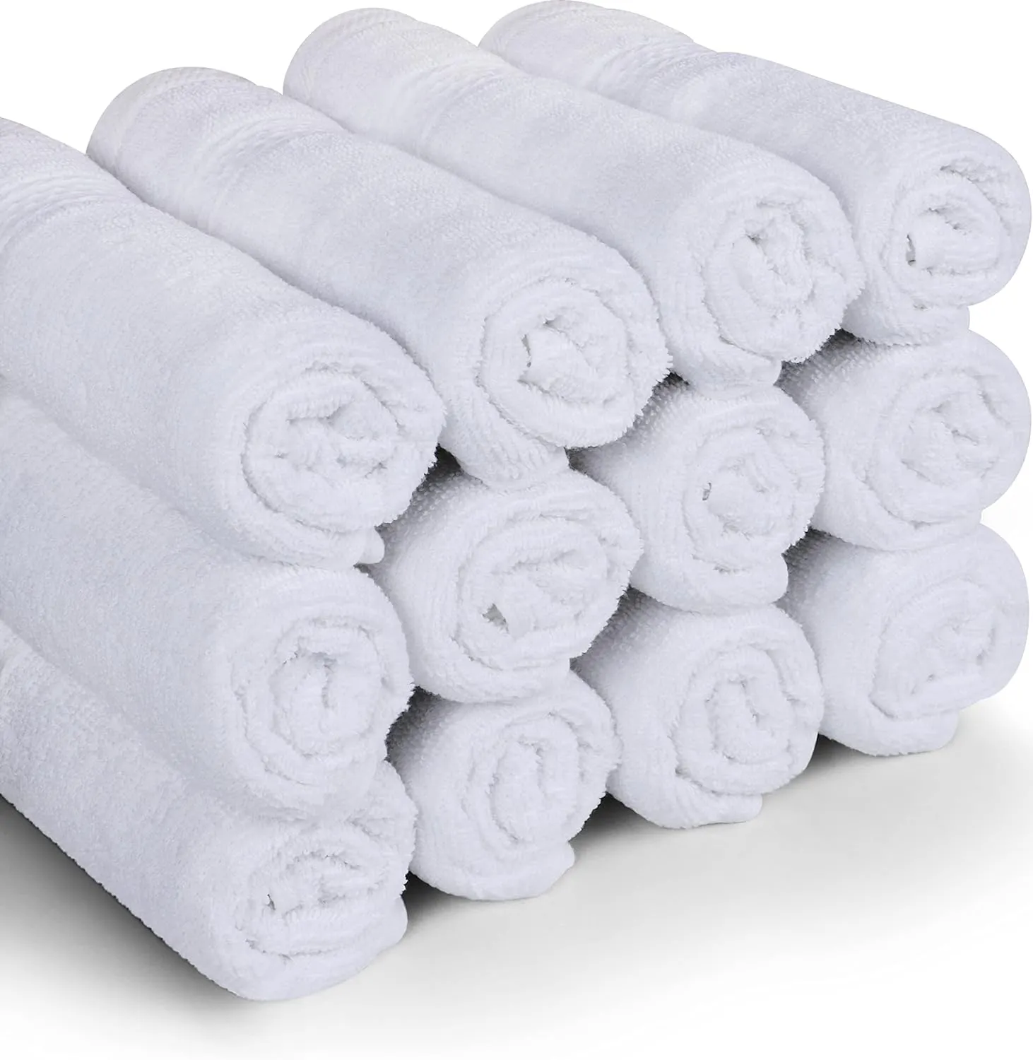 Utopia Towels 12 Pack Premium Wash Cloths Set, 12 by 12 Inches, 100% Cotton Ring Spun, Highly Absorbent and Soft Feel Essential Washcloths for Bathroom, Spa, Gym, and Face, White