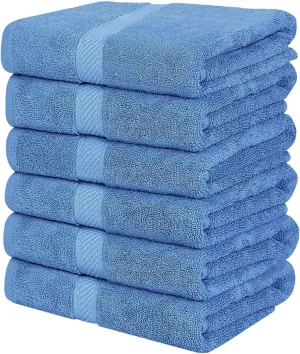 Utopia Towels 18 Pack Bath Towel Set (24 x 48 Inches), 500 GSM 100% Ring Spun Cotton Medium Lightweight and Highly Absorbent Quick Drying, Premium Towels for Hotel, Spa and Bathroom (Electric Blue)