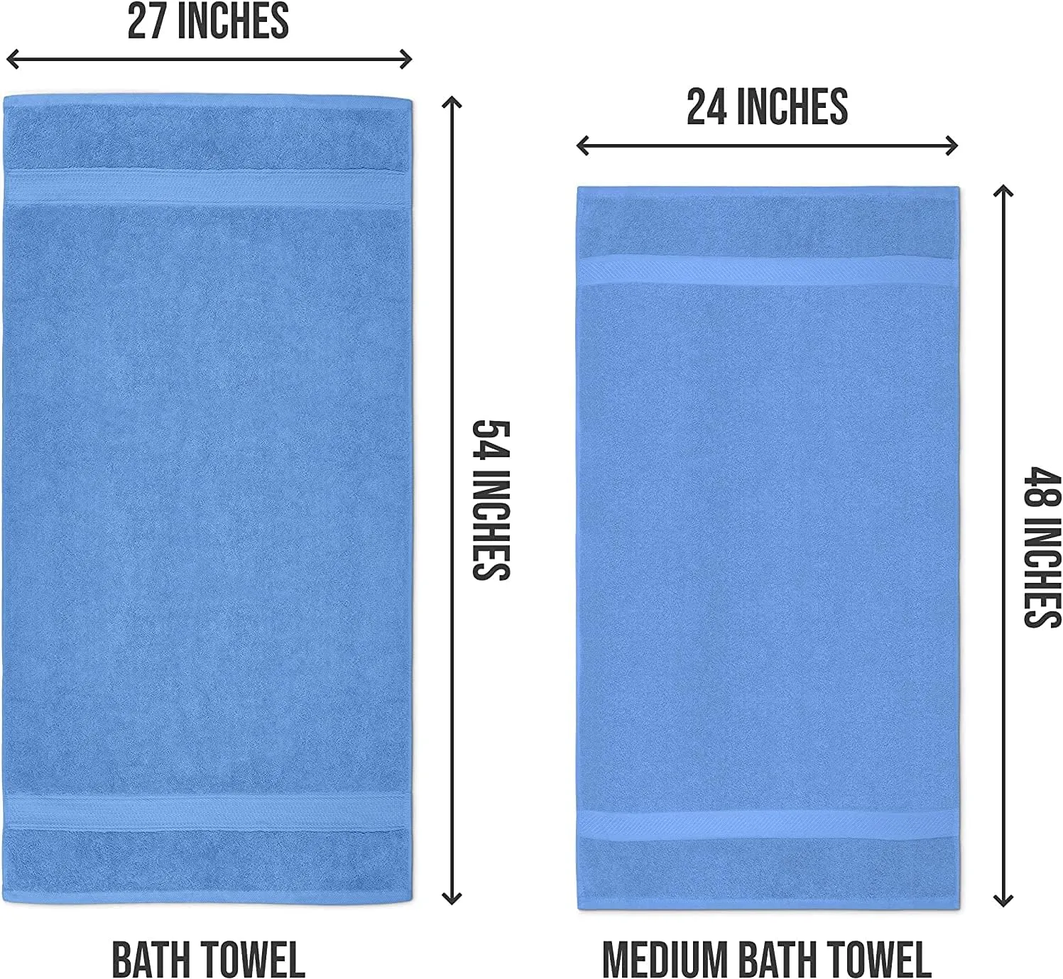 Utopia Towels 18 Pack Bath Towel Set (24 x 48 Inches), 500 GSM 100% Ring Spun Cotton Medium Lightweight and Highly Absorbent Quick Drying, Premium Towels for Hotel, Spa and Bathroom (Electric Blue)