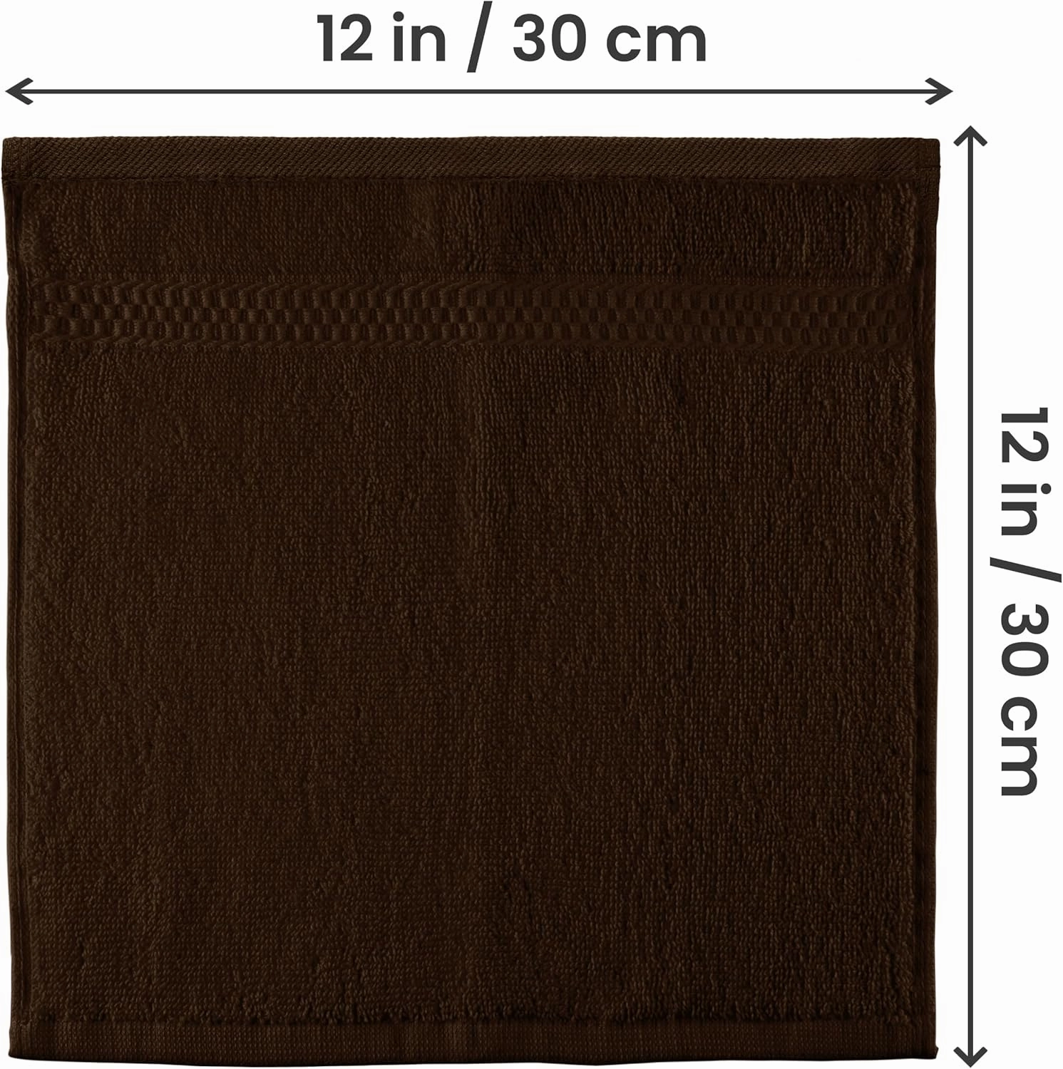Utopia Towels 12 Pack Premium Wash Cloths Set, 12 by 12 Inches, 100% Cotton Ring Spun, Highly Absorbent and Soft Feel Essential Washcloths for Bathroom, Spa, Gym, and Face, Dark Brown
