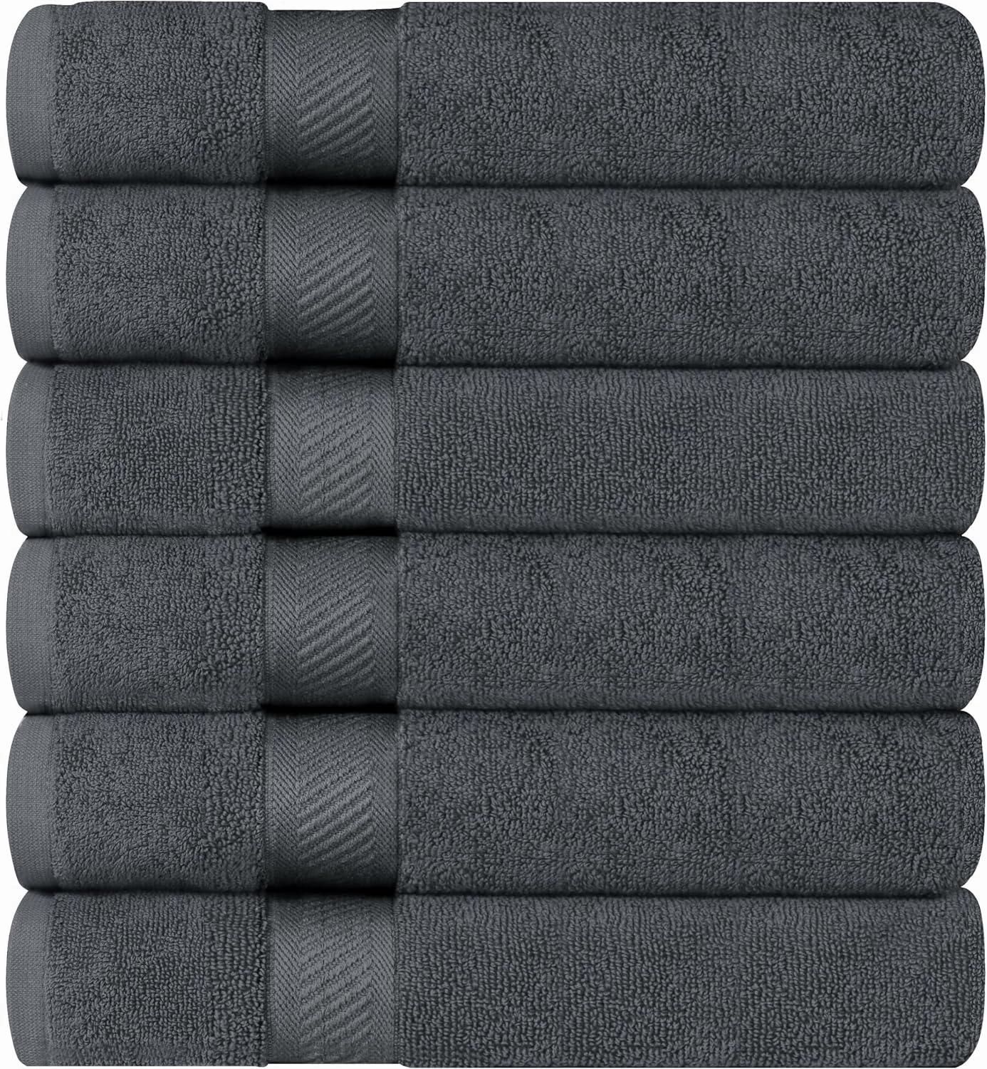 Utopia Towels 6 Pack Medium Bath Towel Set, 24 by 48 Inches, 500 GSM 100% Ring Spun Cotton, Lightweight and Highly Absorbent Quick Drying Premium Towels for Hotel, Spa and Bathroom, Grey
