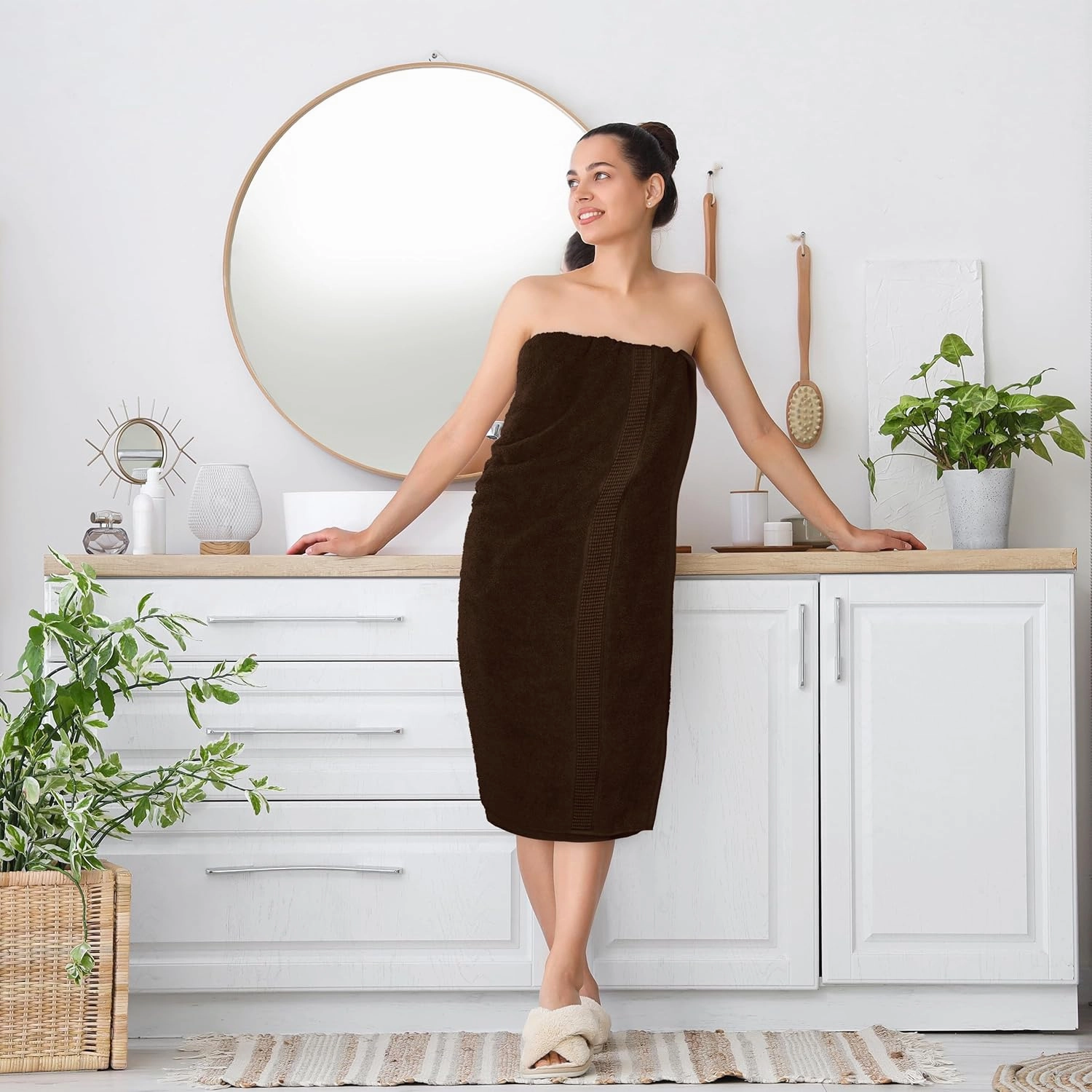 Utopia Towels Luxurious Jumbo Bath Sheet 2 Piece, 600 GSM, 35 by 70 Inches, 100% Ring Spun Cotton, Highly Absorbent and Quick Dry Extra Large Bath Towel, Super Soft Towel, Dark Brown