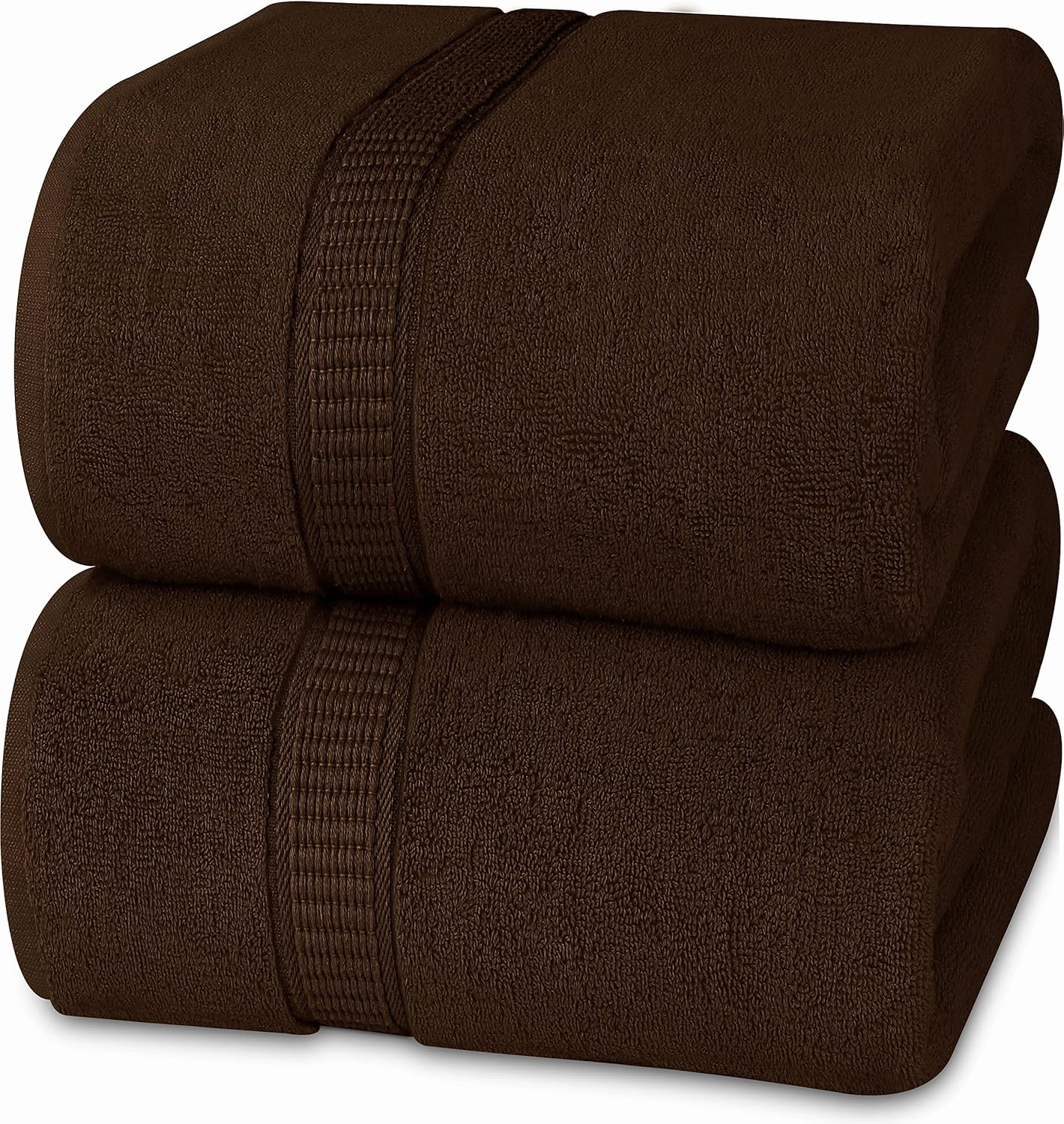 Utopia Towels Luxurious Jumbo Bath Sheet 2 Piece, 600 GSM, 35 by 70 Inches, 100% Ring Spun Cotton, Highly Absorbent and Quick Dry Extra Large Bath Towel, Super Soft Towel, Dark Brown