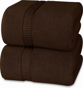 Utopia Towels Luxurious Jumbo Bath Sheet 2 Piece, 600 GSM, 35 by 70 Inches, 100% Ring Spun Cotton, Highly Absorbent and Quick Dry Extra Large Bath Towel, Super Soft Towel, Dark Brown