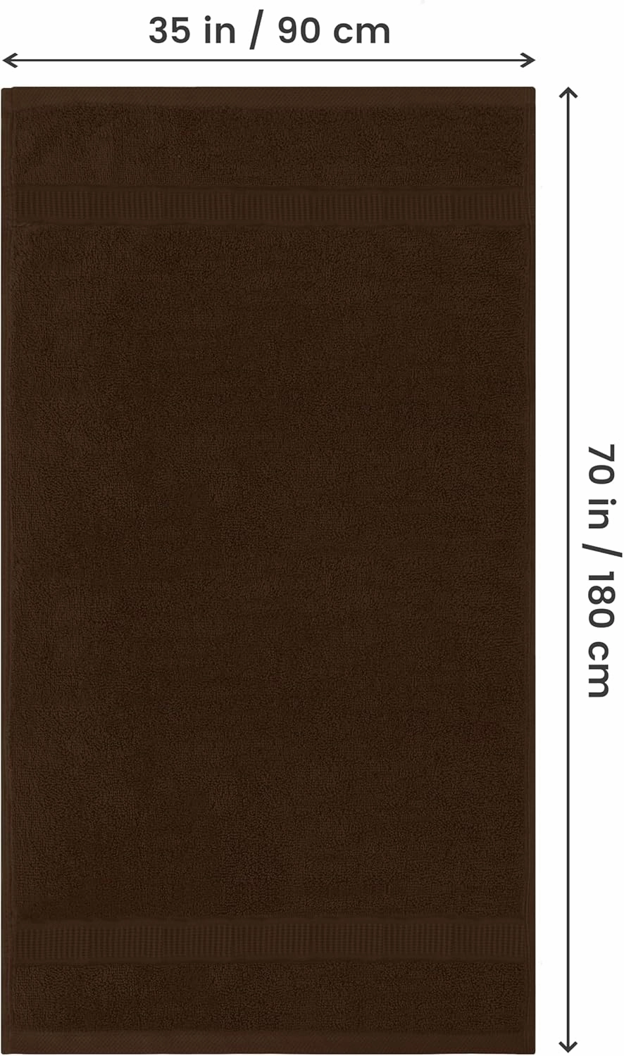 Utopia Towels Luxurious Jumbo Bath Sheet 2 Piece, 600 GSM, 35 by 70 Inches, 100% Ring Spun Cotton, Highly Absorbent and Quick Dry Extra Large Bath Towel, Super Soft Towel, Dark Brown
