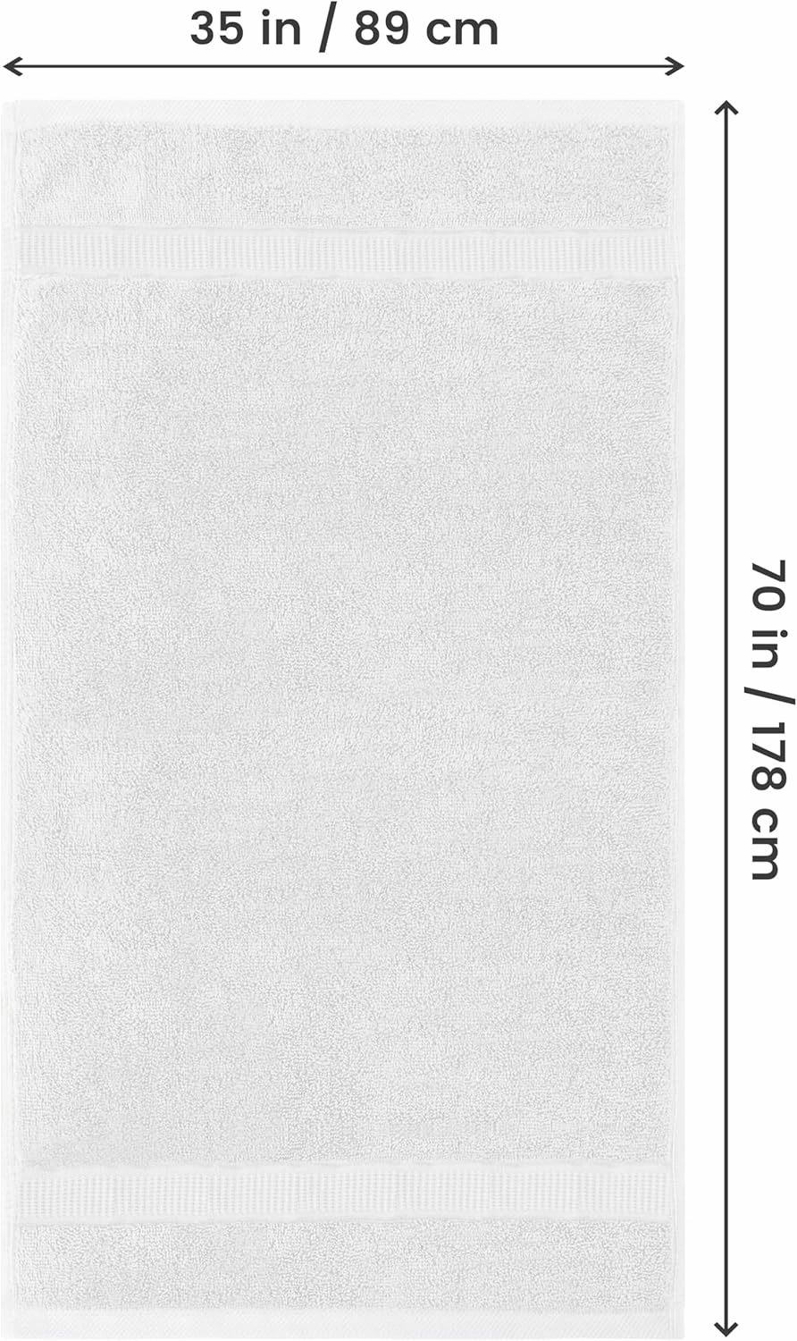 Utopia Towels Luxurious Jumbo Bath Sheet 2 Piece, 600 GSM, 35 by 70 Inches, 100% Ring Spun Cotton, Highly Absorbent and Quick Dry Extra Large Bath Towel, Super Soft Towel, White