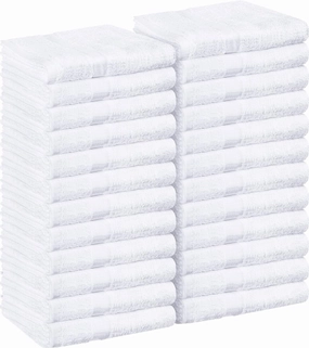 Utopia Towels, Salon Towel, Pack of24, 16 by 27 Inches, Highly Absorbent Cotton Towels for Hand, Gym, Beauty, Spa, and Home Hair Care, White