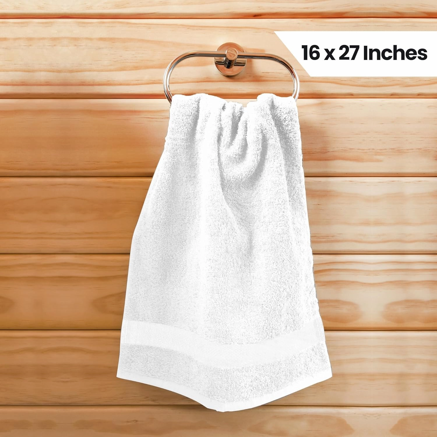 Utopia Towels, Salon Towel, Pack of24, 16 by 27 Inches, Highly Absorbent Cotton Towels for Hand, Gym, Beauty, Spa, and Home Hair Care, White