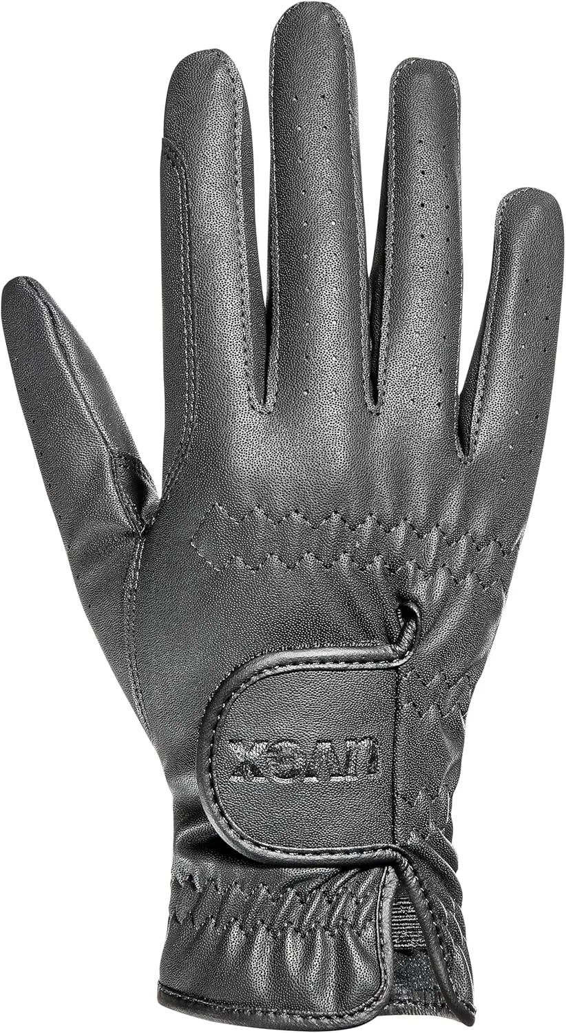 Uvex Breathable & Slip-Resistant Horse Riding Gloves (Western/English) for Girls & Boys, Sportstyle Kid, Black, Size 4