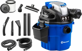 Vacmaster VWM510 5-Gallon 5 Peak HP Remote Control Wall Mount Wet/Dry Shop Vacuum , Blue