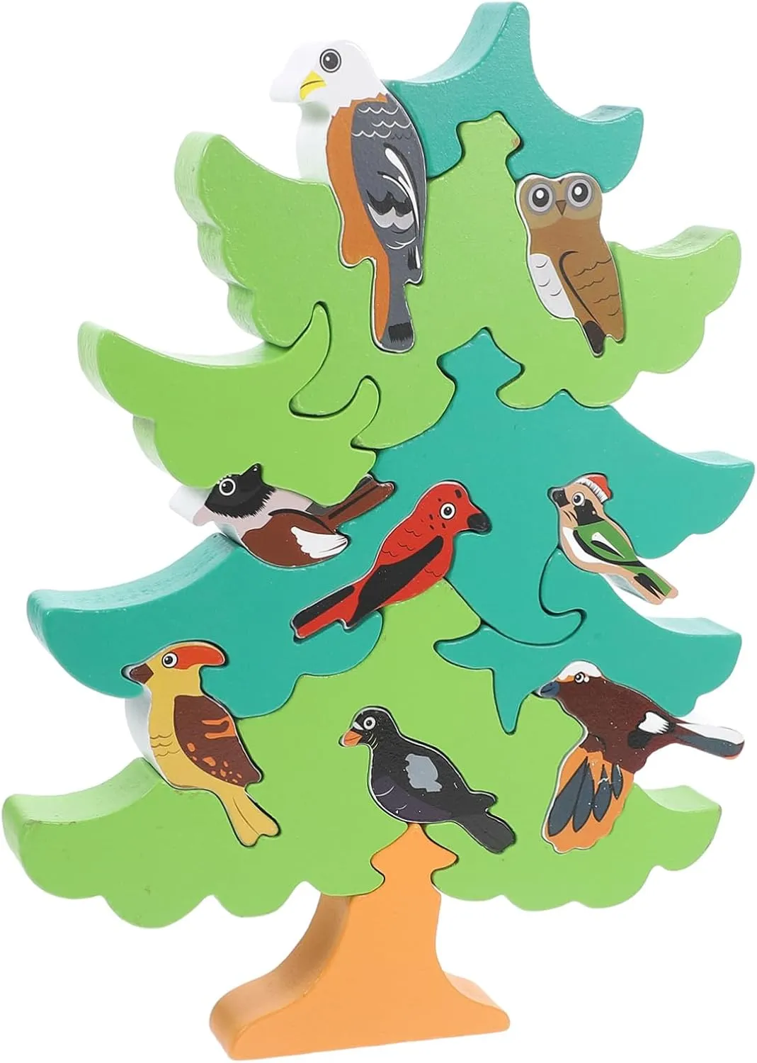 Vaguelly 1 Set Tree Shaped Cartoon Birds Educational Interactive for Cognitive Development Safe Edges for Early Education and Parent Bonding
