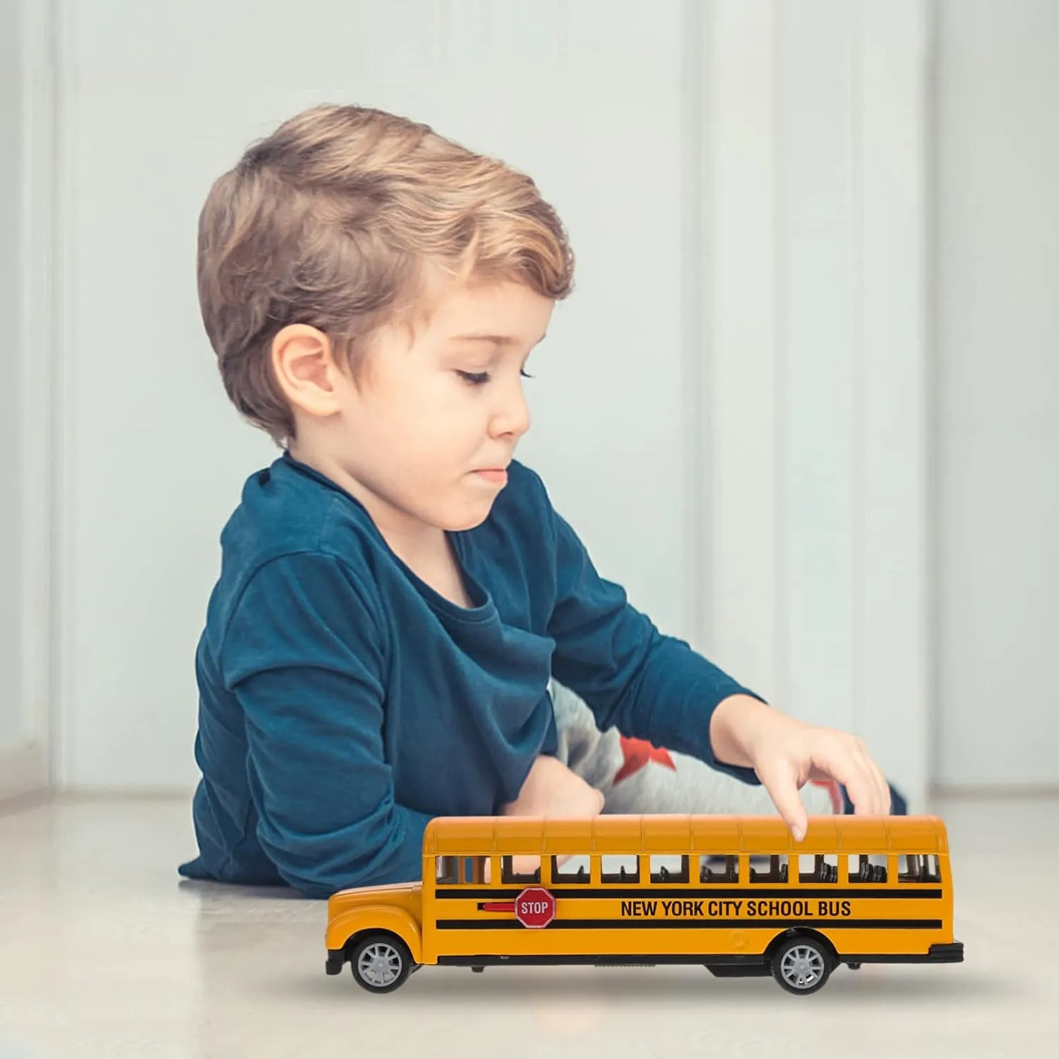 Vaguelly 1pc Alloy Pull Bus Model Toy for Boy Girl Large Lightweight Portable Fun Vehicle for Play and Decoration Boy Girl