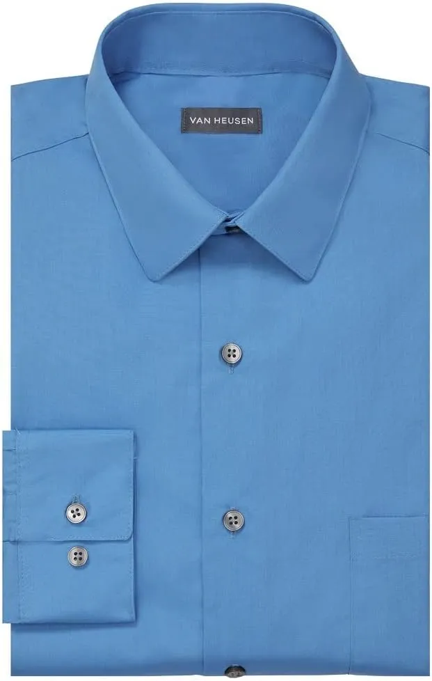 Van Heusen Men's Dress Shirt Regular Fit Poplin Solid