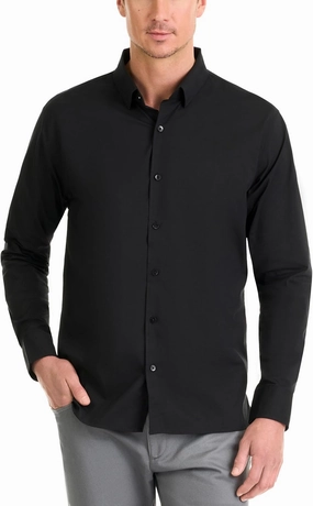 Van Heusen Men's Classic Fit Stain Shield Never Tuck Stretch Solid Button Down Shirt