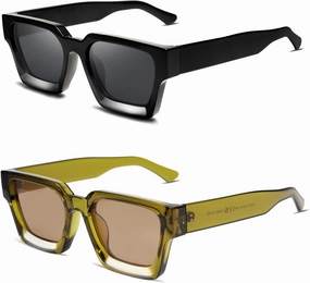 VANLINKER Thick Square Sunglasses for Men Women Retro Chunky Rectangle Shades UV400 Protection VL9731
