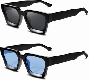 VANLINKER Thick Square Sunglasses for Men Women Retro Chunky Rectangle Shades UV400 Protection VL9731