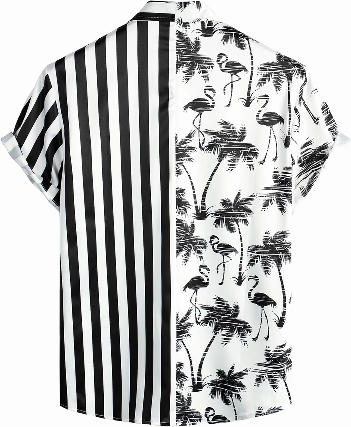 VATPAVE Mens Flamingo Hawaiian Sets Casual Short Sleeve Button Down Shirts Beach Outfits