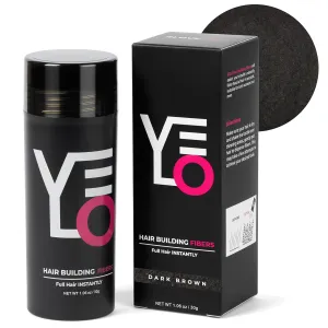 VELO Hair Building Fibers for Thinning Hair – DARK BROWN Hair Fibers for Men & Women – Covers Bald Spots, Hairline Powder, Hair Thickening Fibers – Hair Filler Powder for Fuller-Looking Hair – 30g