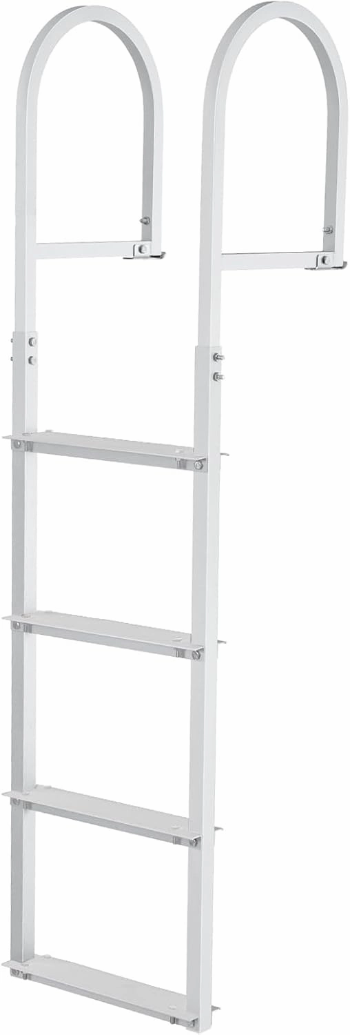 VEVOR Removable Dock Ladder 3/4/5 Steps, 350/500lbs Load Capacity, Aluminum Swim Ladders, Pontoon Boat Ladder with Nonslip Design for Lake, Marine Boarding, Pool