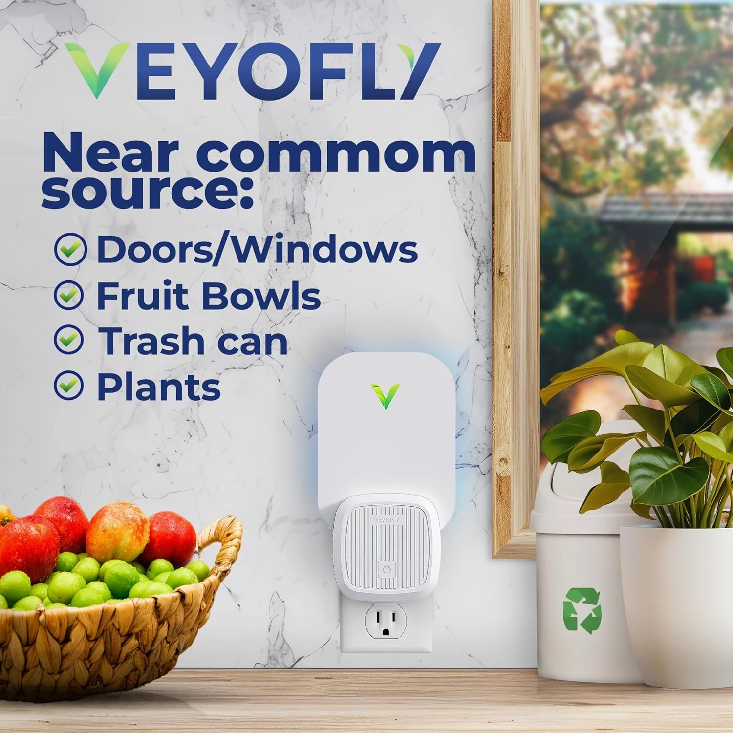 VEYOFLY Fly Trap Indoor, Fruit Fly Traps for Indoors Flying Insect (2 Device   6 Refills) Gnat Traps for House Indoor, Bug Zapper Indoor, Gnat Killer Indoor Catcher & Fruit Fly Killer Light Plug in