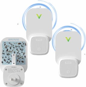 VEYOFLY Fly Trap Indoor, Fruit Fly Traps for Indoors Flying Insect (2 Device   6 Refills) Gnat Traps for House Indoor, Bug Zapper Indoor, Gnat Killer Indoor Catcher & Fruit Fly Killer Light Plug in