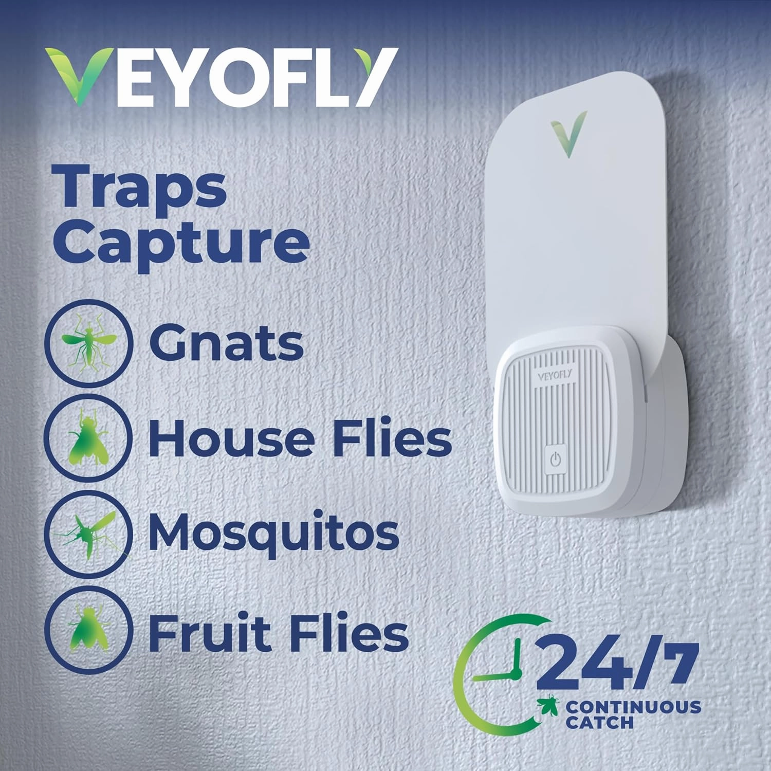 VEYOFLY Fly Trap Indoor, Fruit Fly Traps for Indoors Flying Insect (2 Device   6 Refills) Gnat Traps for House Indoor, Bug Zapper Indoor, Gnat Killer Indoor Catcher & Fruit Fly Killer Light Plug in