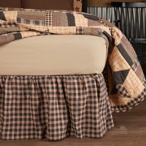 VHC Brands Americana Classic Country Bingham Star Black Bed Skirt, Twin