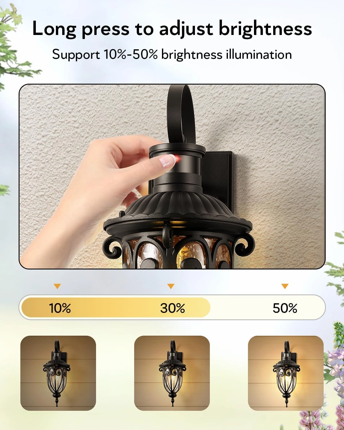 VIANIS Motion Sensor Outdoor Lights, Dusk to Dawn Outdoor Motion Sensor Light, 2 Pack Exterior Lighting Fixtures with Seed Glass,Black Outside Lights for House, Garage, Front Porch, Anti-Rust