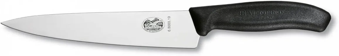 Victorinox Kitchen Swiss Classic Carving 8" Straight Blade, 1½" width at handle Black 6.8003.19