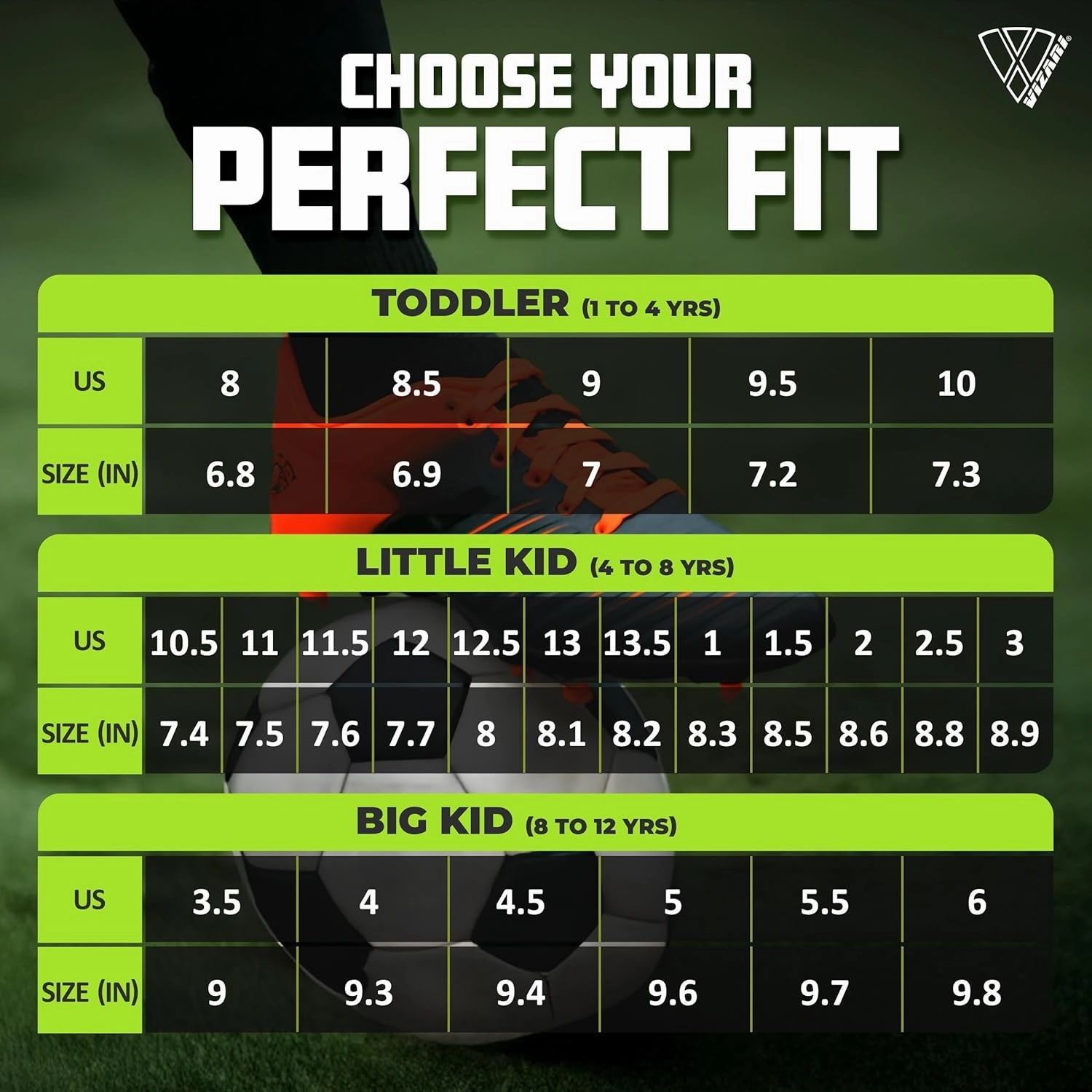 Vizari Liga FG Soccer Cleats for Kids | 100% Synthetic Football Cleats for Comfortable Wear | Water Resistant Two Tone Soccer Shoes with Anti-Stretch Lining for Flexible Indoor and Outdoor Play