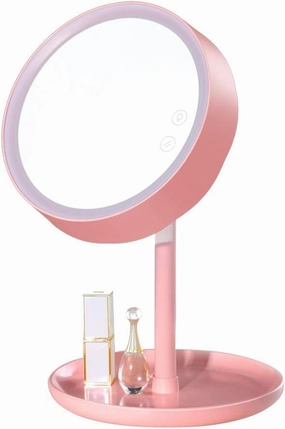 Wall Mirror Travel Makeup Mirror with Lights and Magnification Desktop Large Mirror Smart Light Up Touch Screen Lighted Makeup Table Mirror