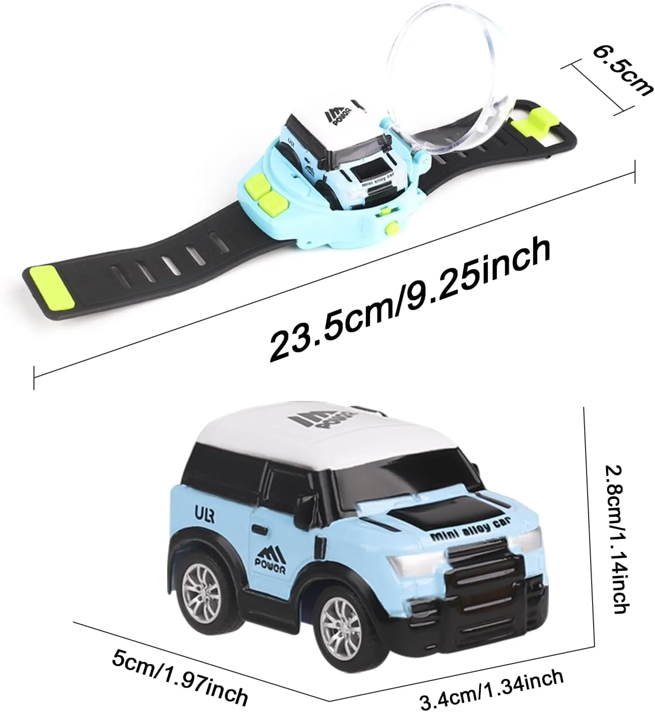 Watch Remote Control Car Toy for Kids,New Mini 2.4 Ghz Racing Game Wrist Cars Easter Toy with LED Light,Watches Remote Control Car for Boys and Girls Birthday Gifts,USB Charging,Blue White