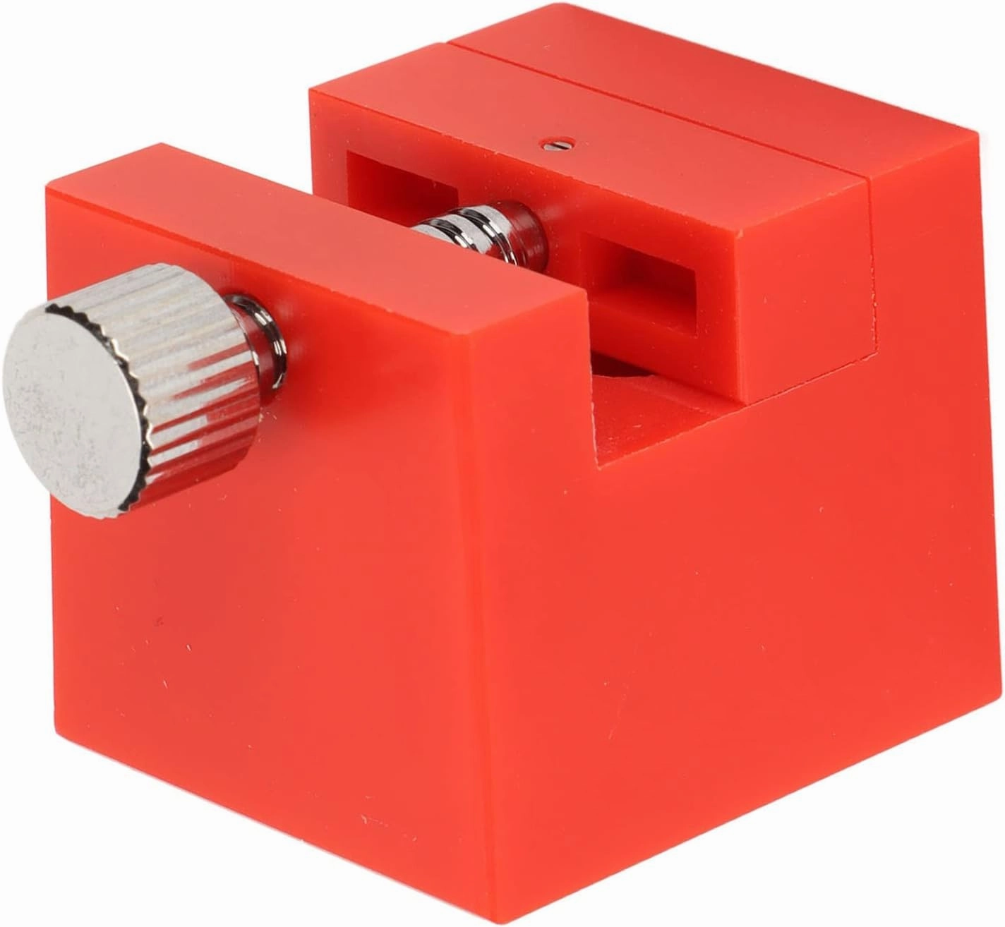 Watch Band Vise Watch Repair Tool, Lightweight and Portable, Securely Holds Watch Bands for and Pin Adjustment, Smoothing Jaw Movement, Made (Red)