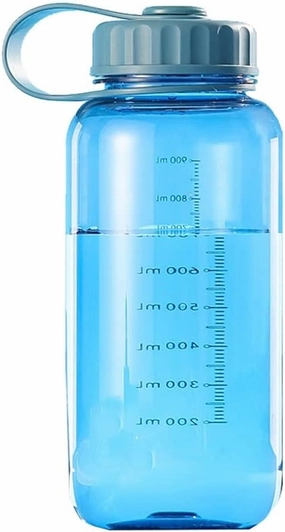 Water Bottles 37.2oz Large Capacity High Temperature Resistant Sports Water Bottle, Boys Summer Plastic Water Bottle with Scale for Fitness Gym Outdoor Activities (Color : Blue, Size : 37.2oz)