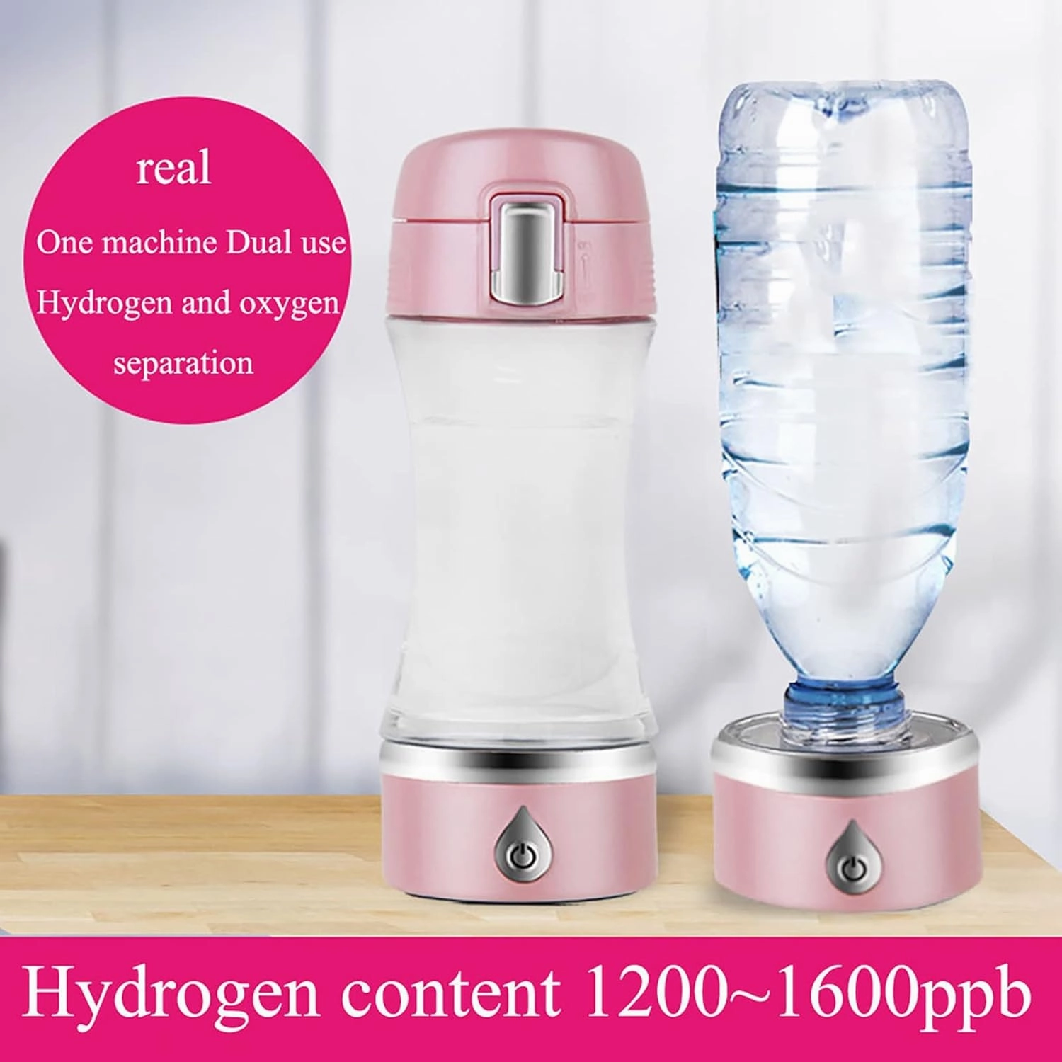 Water Purifiers, Hydrogen Water Bottle Portable Hydrogen-Rich Water Generator Ionizer USB Rechargeable with SPE and PEM Technology 3 Mins Hydrogen Content Up to 1200-1500 PPB Tritan Water Bottle 380