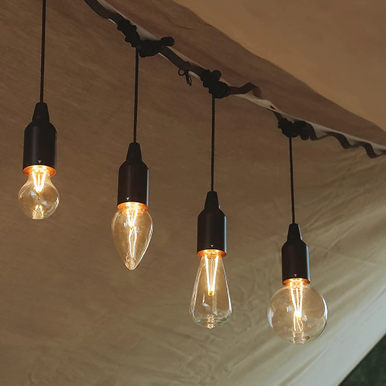 Waterproof Outdoor Tent Light Courtyard Pull Cord Light Decorative Hanging Light Battery Powered Light
