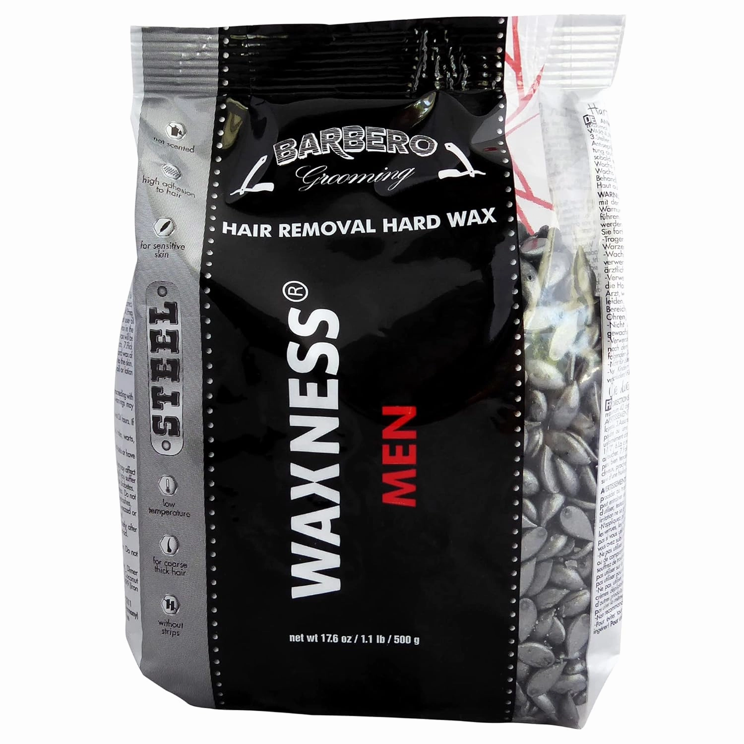 Waxness Wax Necessities Barbero Grooming Hard Wax Steel for Men 1.1 Pounds