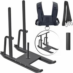 Weight Sled for Training Outdoor/Indoor, Workout Sled Push Pull Weighted Sled Football Speed Fitness Exercise Gym Equipment. Muscle Strength & Explosive Power.Adjust Height Suit for 1”&2” Weight Plate