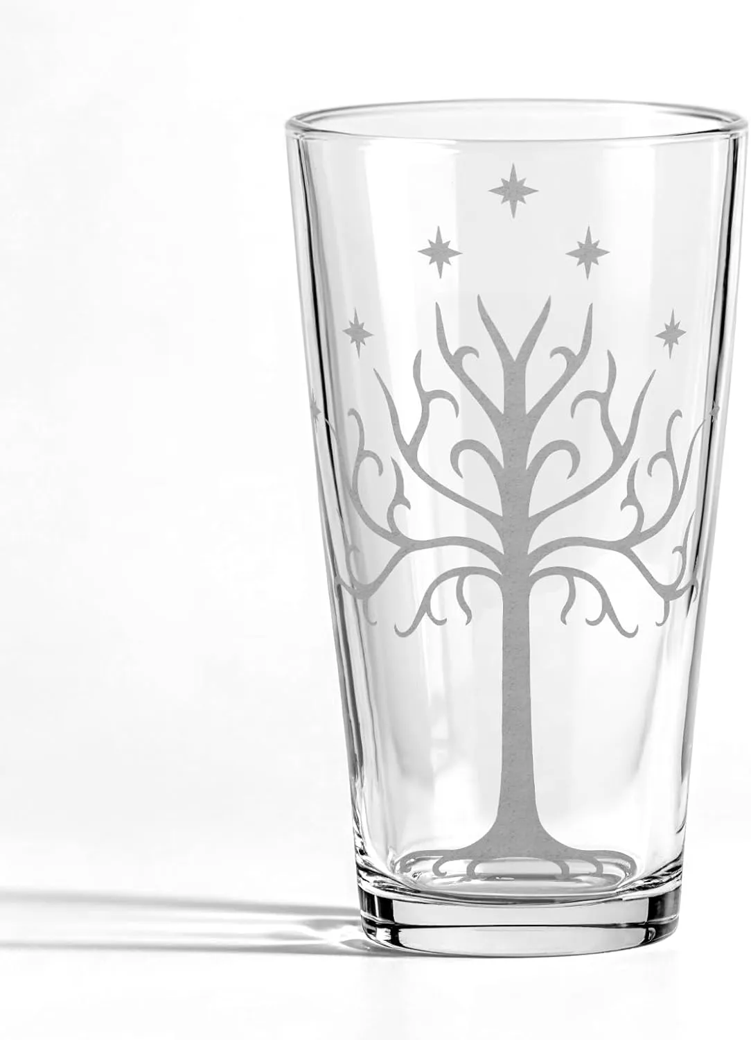WHITE TREE OF GONDOR Engraved 16oz Pint Glass | Inspired by Tolkien One Ring and Middle Earth | Great Christmas Gift Idea | Unique Elvish Fantasy Wizard Fantasy Decor!