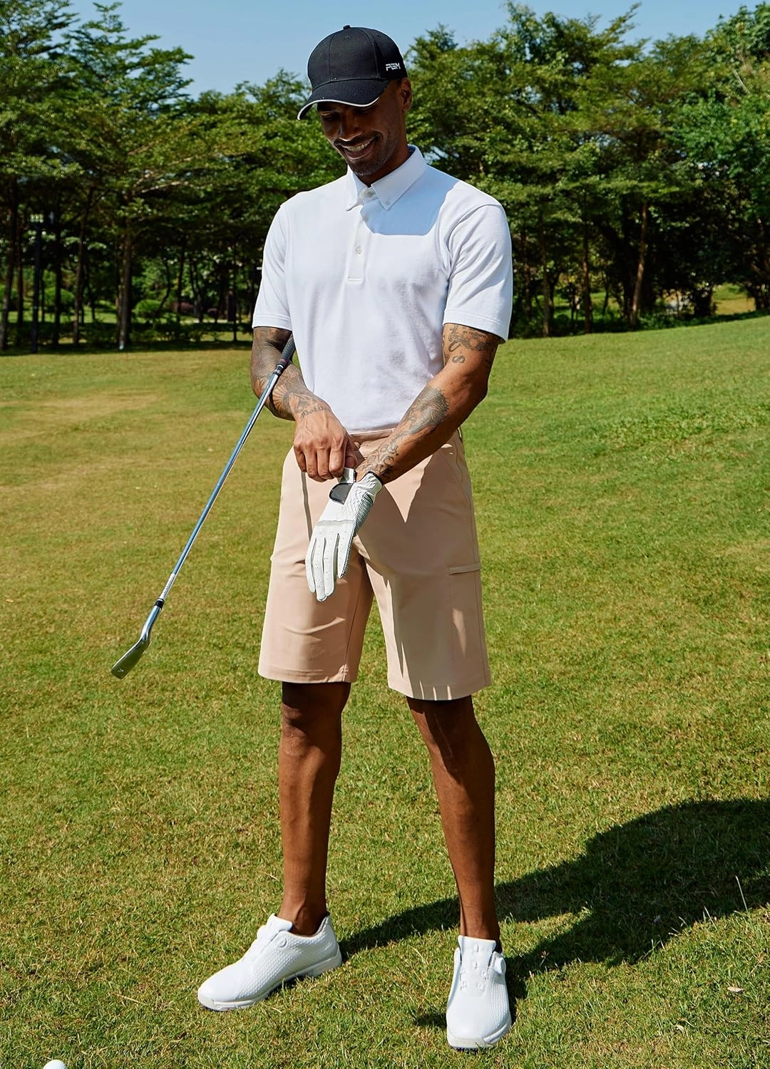Willit Men's Golf Shorts 10" Stretch Quick Dry Hiking Cargo Shorts for Dress Casual Work with Pockets