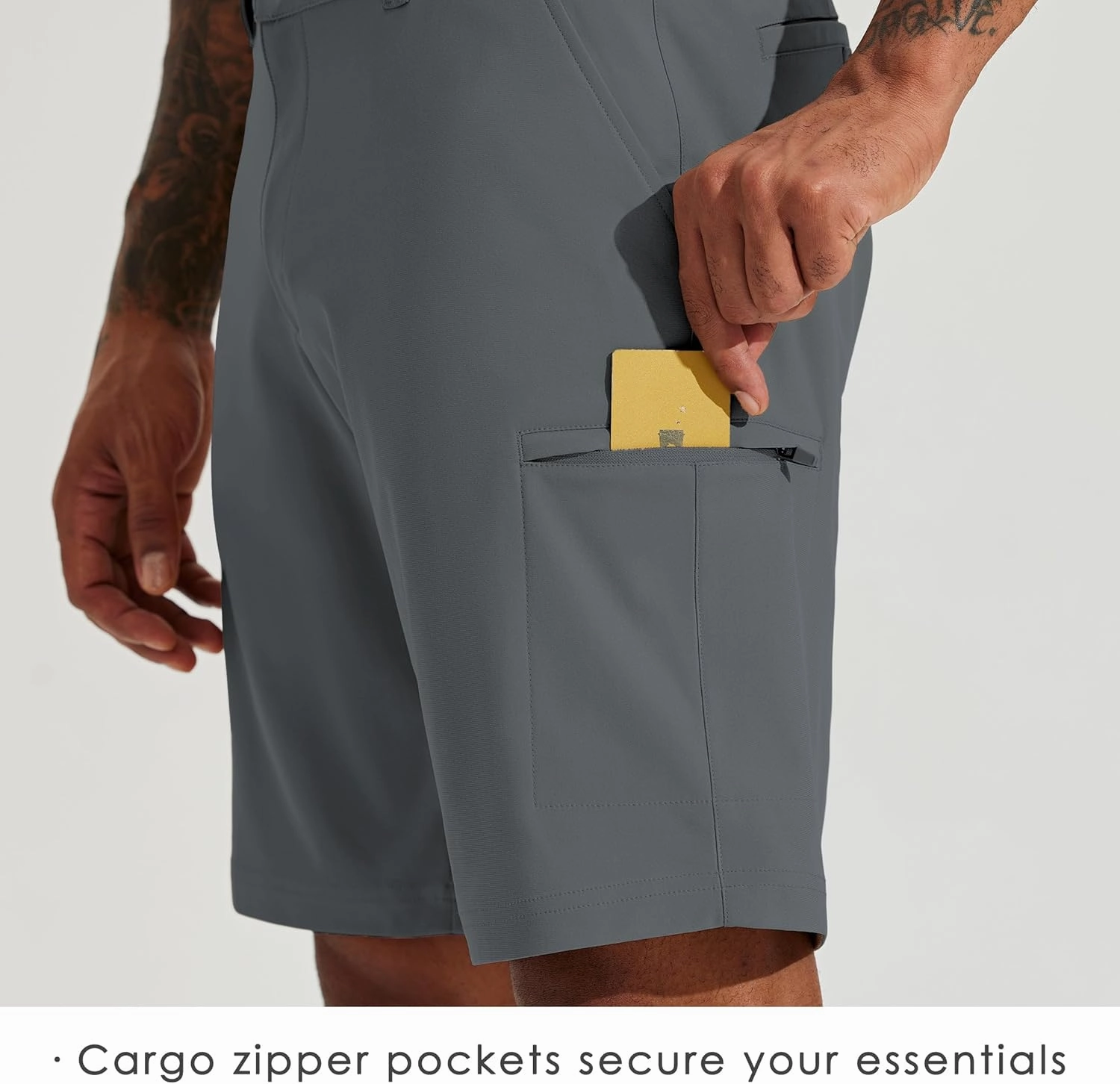Willit Men's Golf Shorts 10" Stretch Quick Dry Hiking Cargo Shorts for Dress Casual Work with Pockets