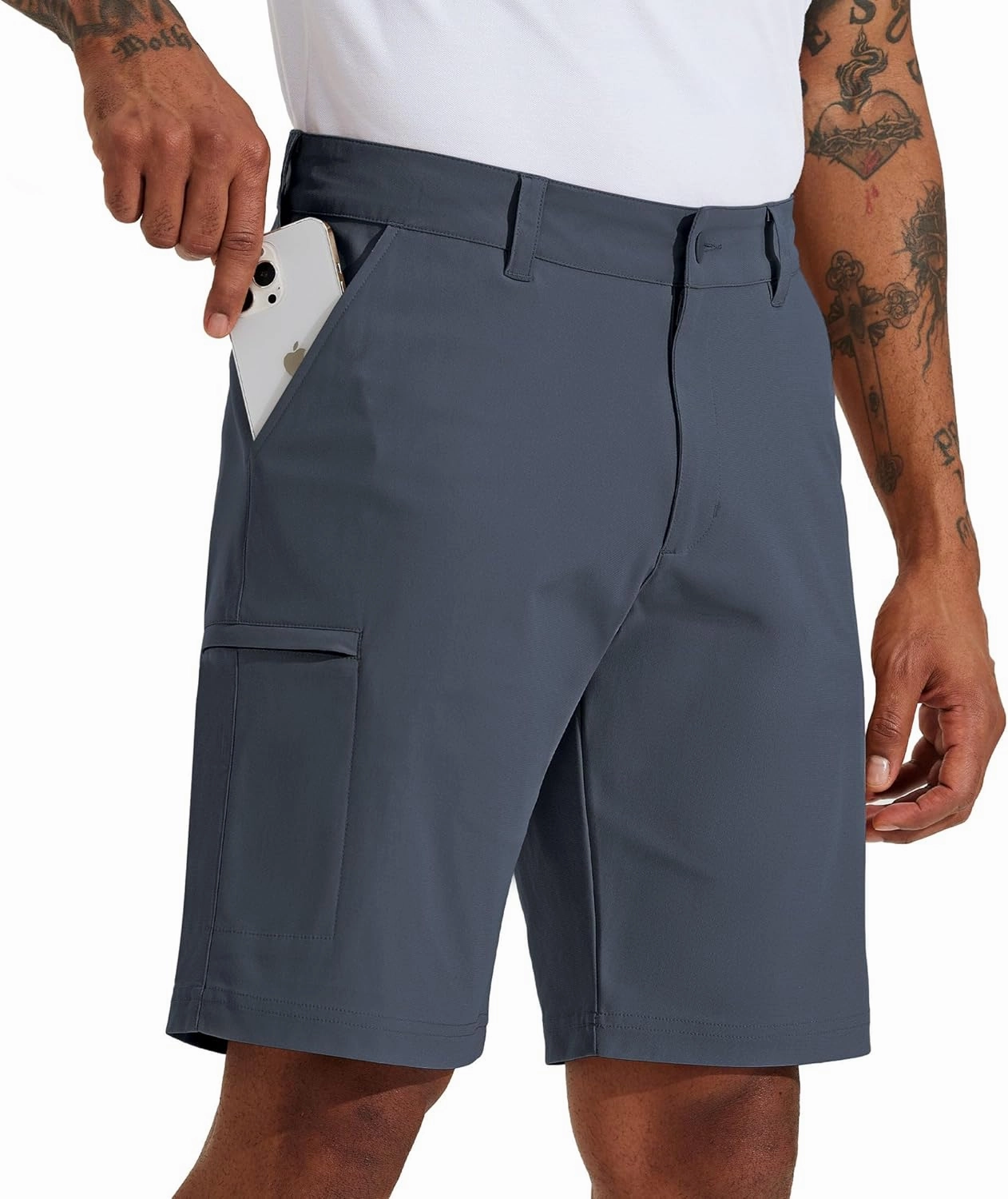 Willit Men's Golf Shorts 10" Stretch Quick Dry Hiking Cargo Shorts for Dress Casual Work with Pockets