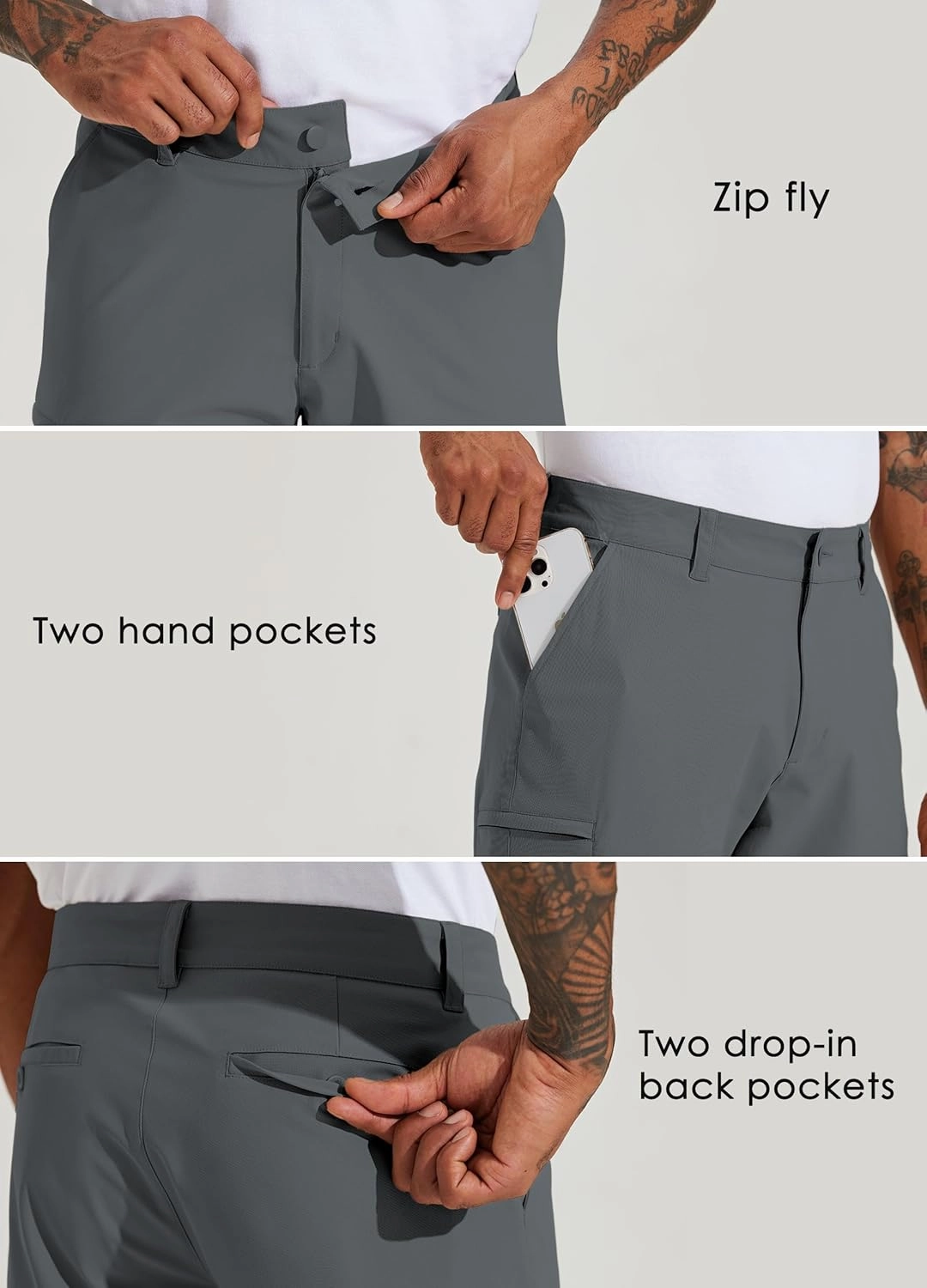 Willit Men's Golf Shorts 10" Stretch Quick Dry Hiking Cargo Shorts for Dress Casual Work with Pockets