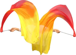 Winged Sirenny Single Piece 70" Play Silk Scarf with Poi Ball, Colorful Silk Flag Ribbon Streamer, Belly Dance Practice VOI