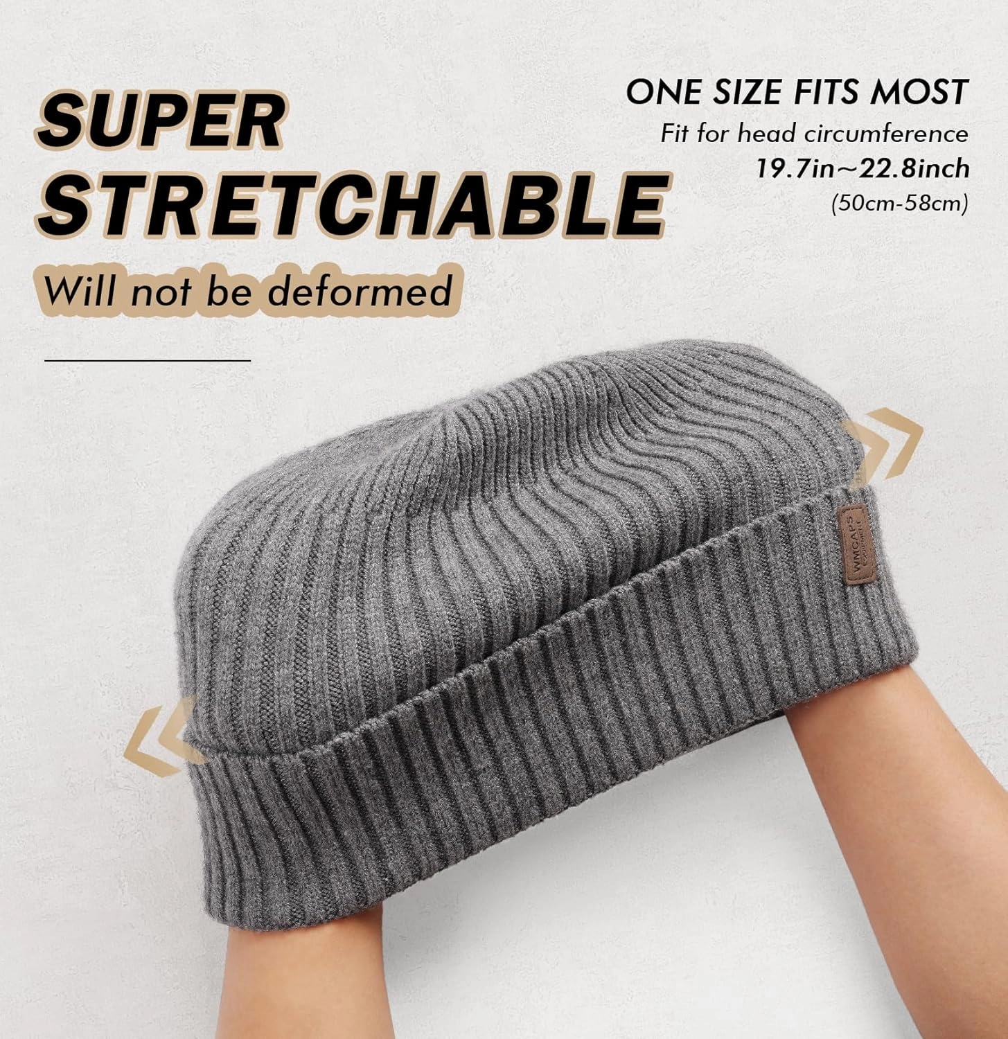 Wmcaps Warm Beanie for Men Women, Fleece Lined Beanie Warm Winter Caps Unisex Fashion Knit Cuffed Cap